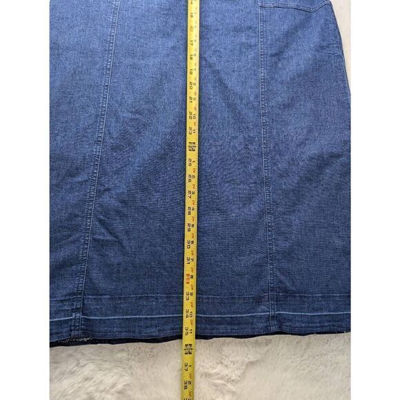 J Jill Denim Womens Shift Dress Blue Lace Up Tethered Hem 3/4 Sleeves Sz M Mediu - Picture 11 of 13